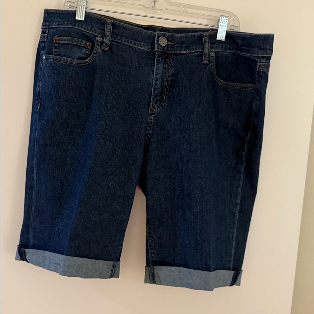 LOFT Blue denim bicycle shorts